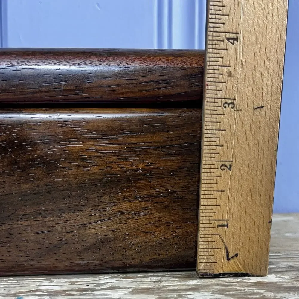 Vintage Handmade Mahogany Wood Box Ceramic Tile Lid Southwestern Cactus OOAK